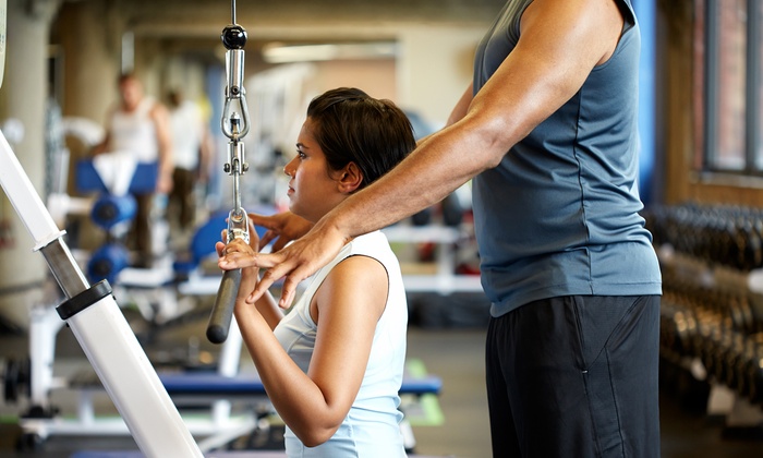 1-Month Gym Access ($10), to Add 2 Personal Training Sessions ($15) at Anytime Fitness, 2 Locations (Up to $205 Value)