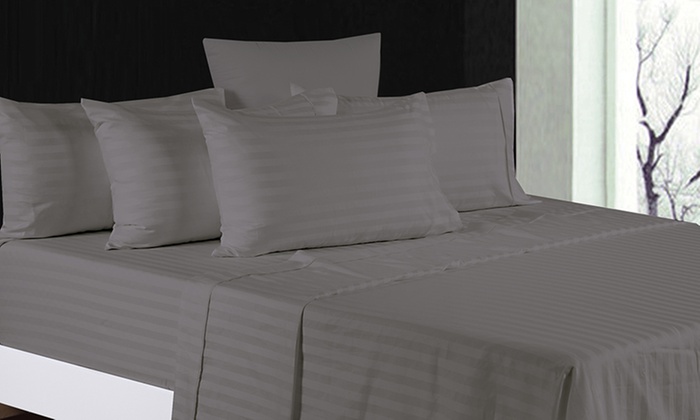 From $79 for 1200TC Stripe Egyptian Cotton Sheet or Quilt Cover Set in Various Colours and Sizes (Don’t Pay up to $269)