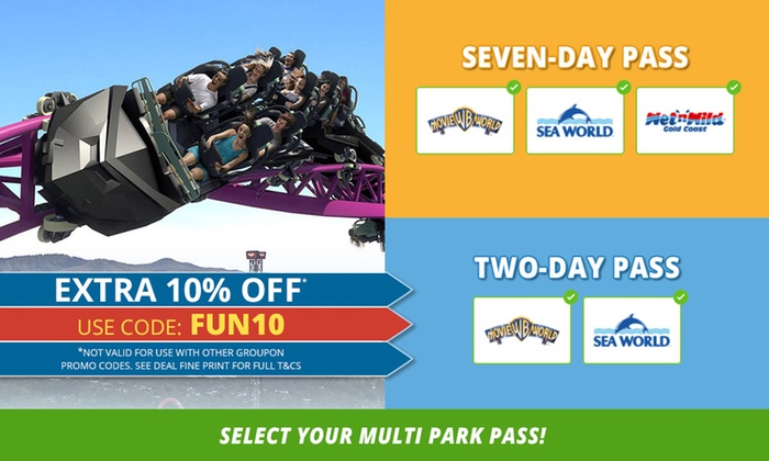 Village Roadshow Theme Parks: 2-Day 2 Parks Pass ($119) or 7-Day 3 Parks Pass ($149) (Up to $159 Value)