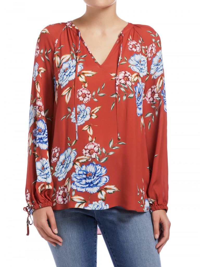 Winter Bloom Peasant Blouse $119.95