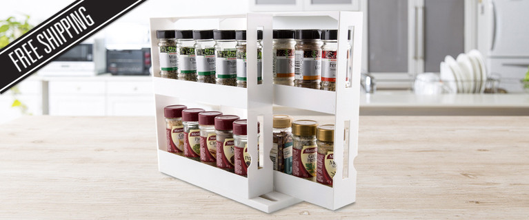 Save Space in Your Pantry with a Slide ‘N Store Cabinet Organiser. Racks Can Hold Up To 20 Standard Size Herb & Spice Jars! Only $15 with Shipping Included