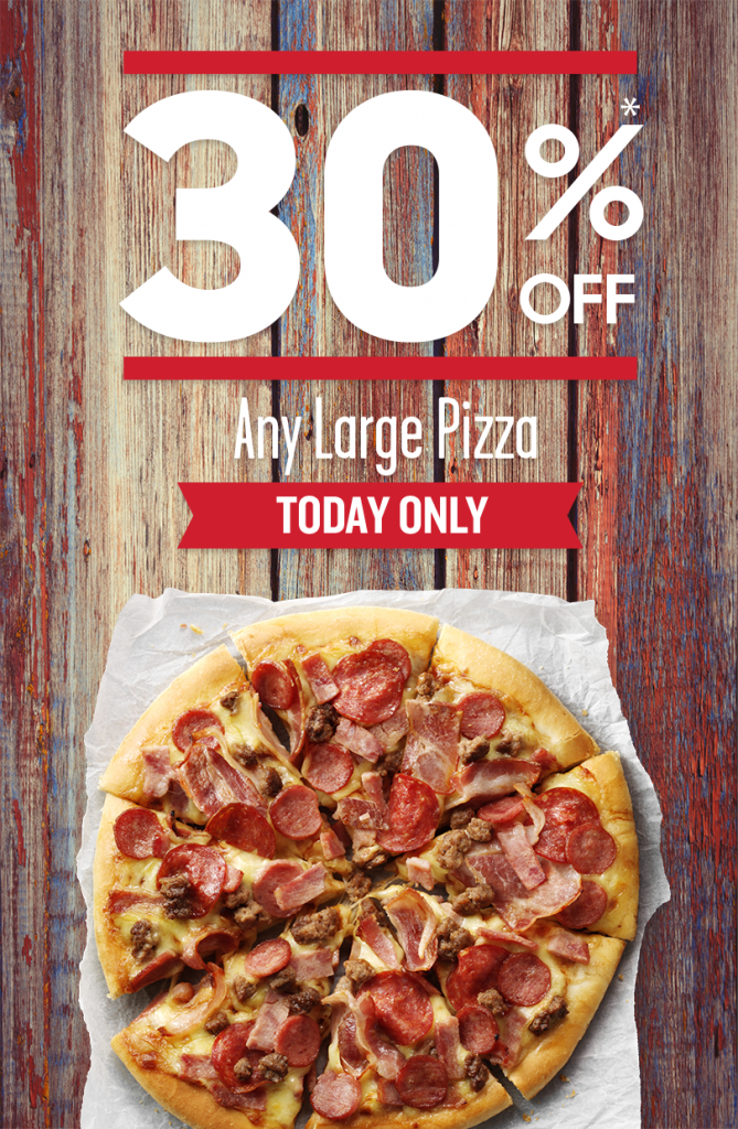 30% Off Monday’s Pizza