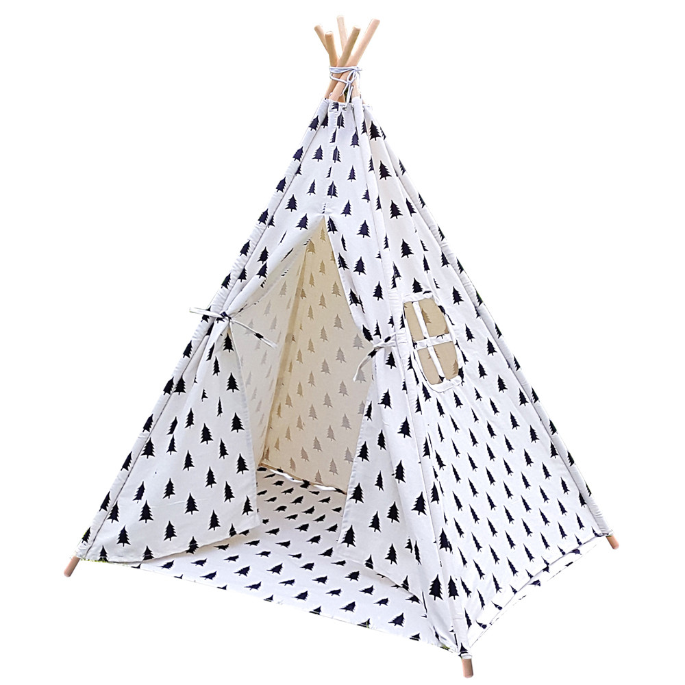 10% off sitewide! 5 Poles Teepee Tent w/ Storage Bag Black White $99.00 (RRP$169.00)