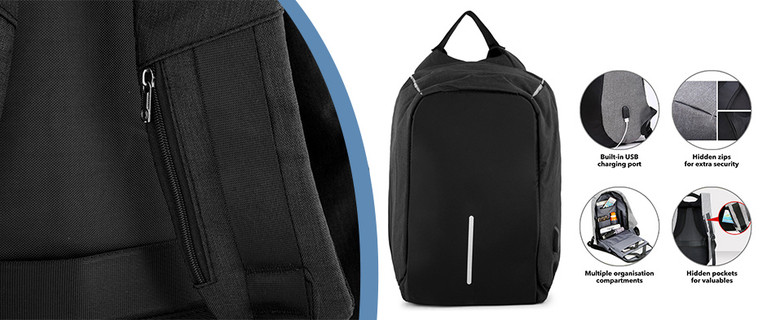 Travel with Confidence with this Anti-Theft, Water-Resistant Backpack with Charging Port! It’s the Ideal Travelling Companion for Only $24.99