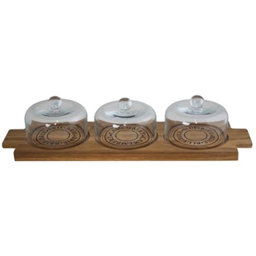 Salt & Pepper Fromage 46 x 14cm Wooden Cheese Board with Three Domes $68.95 (RRP $89.95)