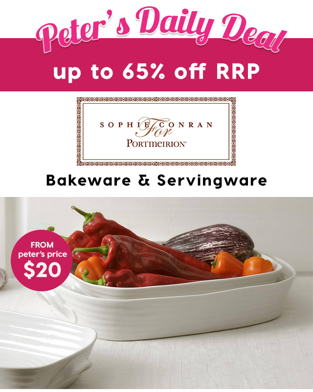 Up to 65% off RRP – Portmeirion Sophie Conran Bakeware & Servingware from $20