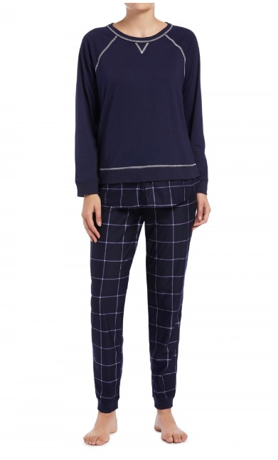 20% OFF ALL SLEEPWEAR | Navy Fine Check Pyjama Set $55.96 (rrp $69.95)