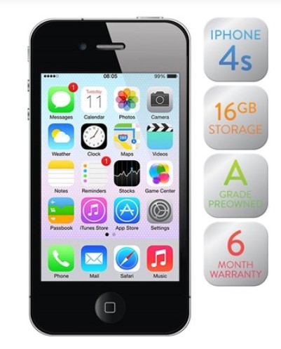 Apple iPhone 4S 16GB Black (Refurbished) $109.00