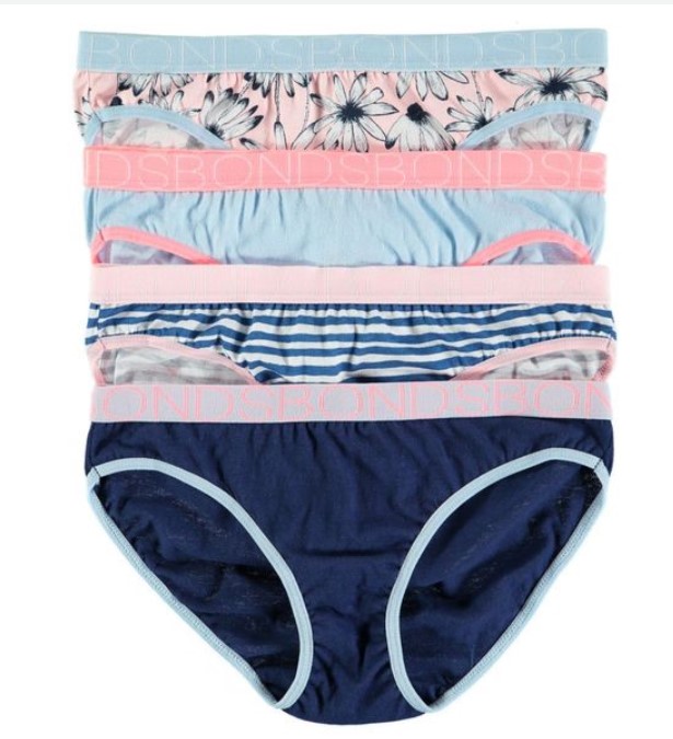 40% OFF BONDS (EXCLUDES BABY) | BONDS GIRLS 4-PACK BIKINI BRIEFS $8.40 (rrp $14.00)