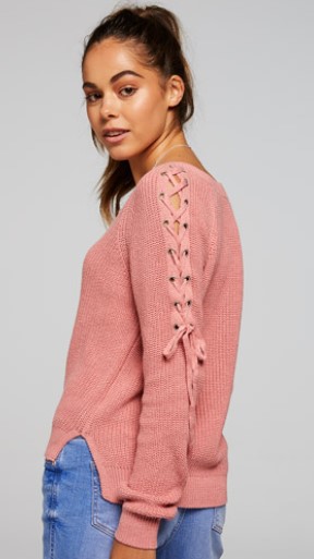 TAKE 30% OFF | LACE UP SLEEVE KNIT $39.95  AUD