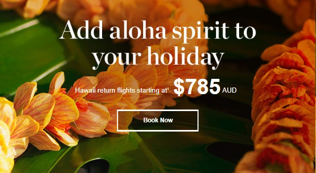 Experience true aloha spirit with Hawaii flights from $785 AUD Return | SYDNEY TO OAHU