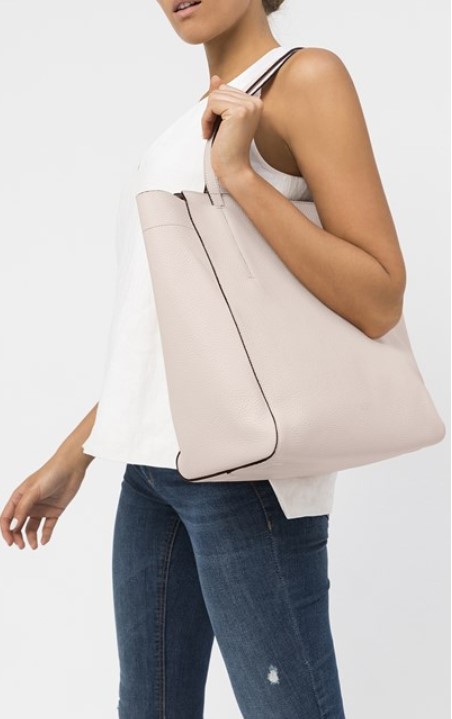 Oroton Avalon Medium Tote Pink Sand $197.50 (rrp $395.00)