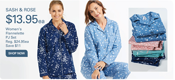 Women’s Flannelette PJ Sets $13.95