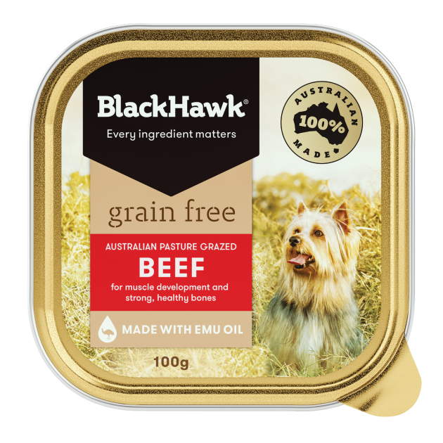 Black Hawk Grain Free 12x100g Beef $18.99