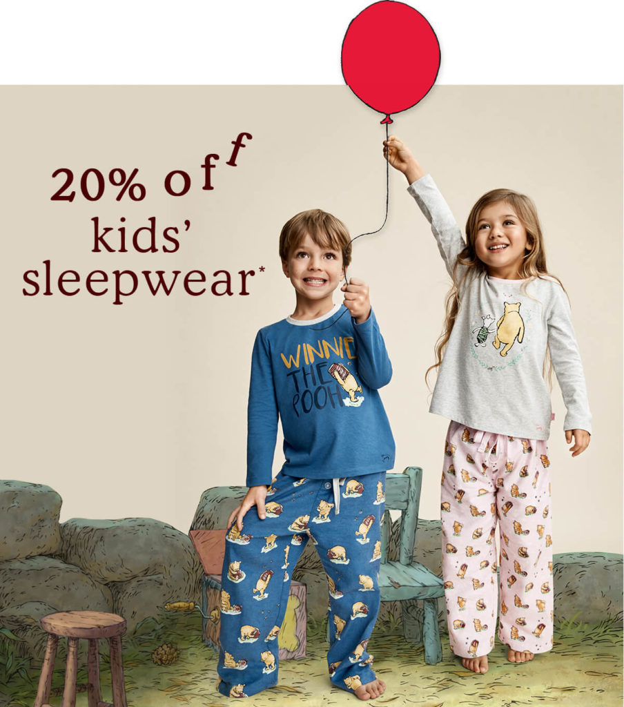 20% OFF KIDS SLEEPWEAR – From $23.96