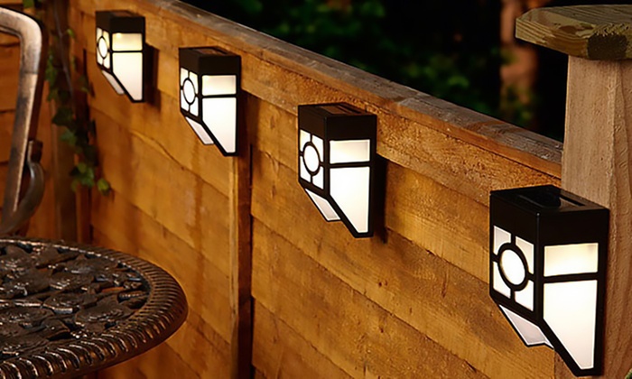 SALE-A-THON! Solar-Powered Fence Lights: Two ($16), Four ($25), or Eight ($45)