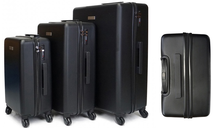 $139 for a Three-Piece ABS Scratch-Resistant Matte Black Runaway Series Luggage Set (Don’t Pay $499)