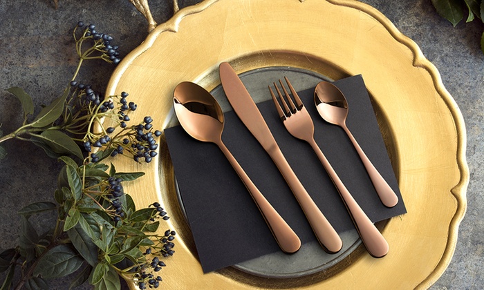 Matt or Rose Gold Cutlery Set: 16-Piece ($29) or 32-Piece ($49) (Don’t Pay up to $338)