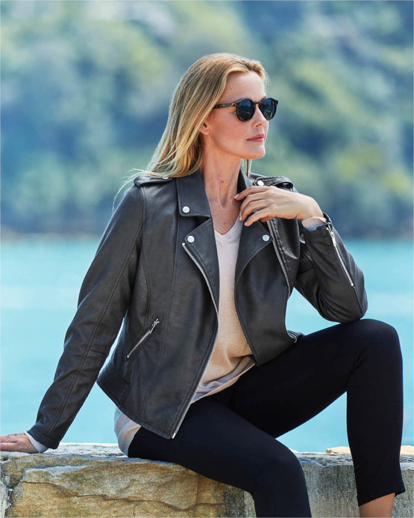 50% OFF Shop The Look | Leather look biker jacket $32.50 (Was $65.00)