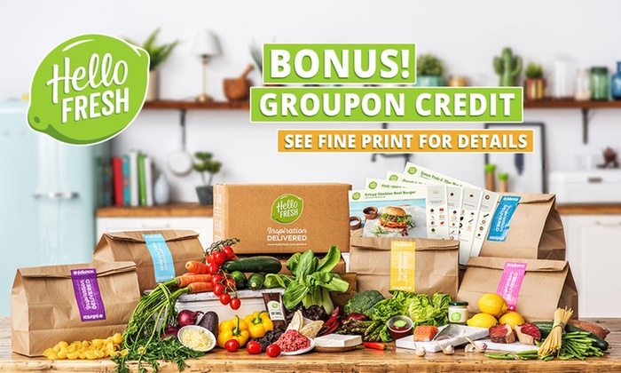 HelloFresh: Weekly Delivered Meal Plans from $29.90 + Up to $25 Groupon Credit – New Customers Only