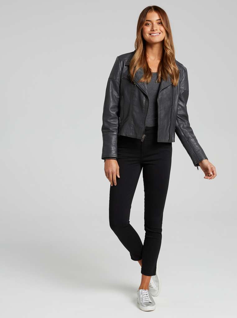 Sofia Panelled Leather Jacket $249.00