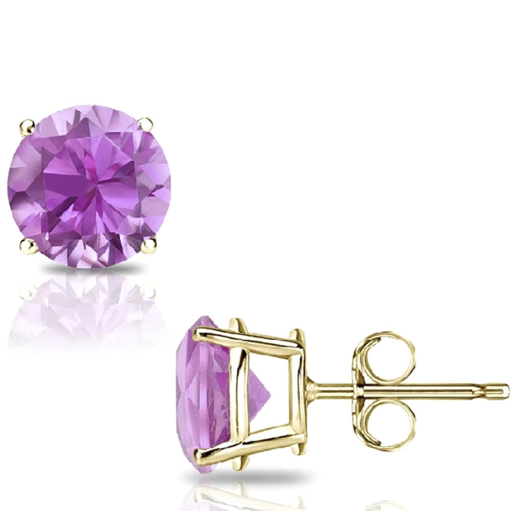 14K Gold Jewellery Box 14K Gold 2.0Cttw Round Genuine Sapphire Gemstone Stud Earrings $35.99