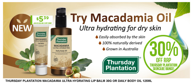 30% OFF | Thursday Plantation Macadamia Ultra Hydrating Lip Balm 30g $5.39 (Don’t Pay RRP: $7.99)