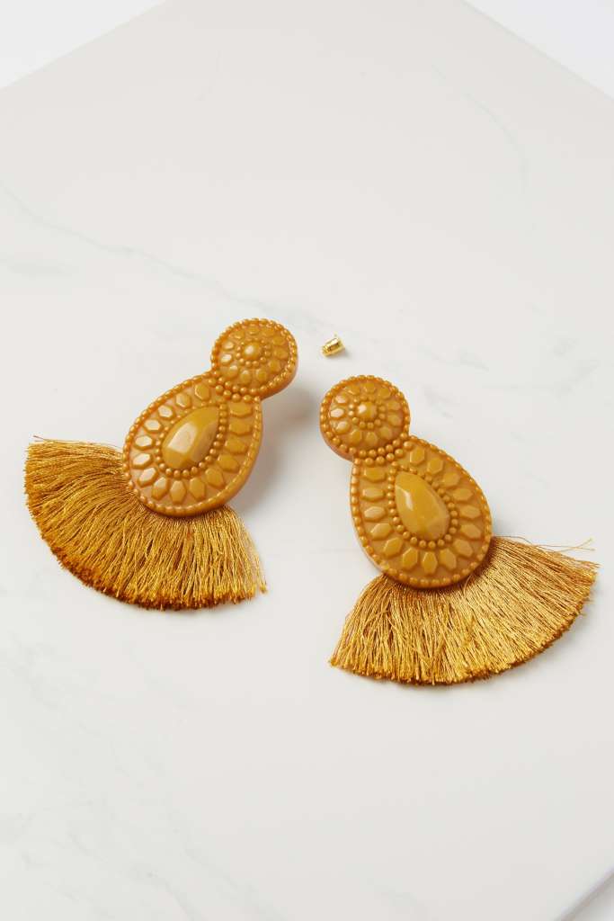 Rubi Baboshka Fan Tassel Statement Earring $12.95