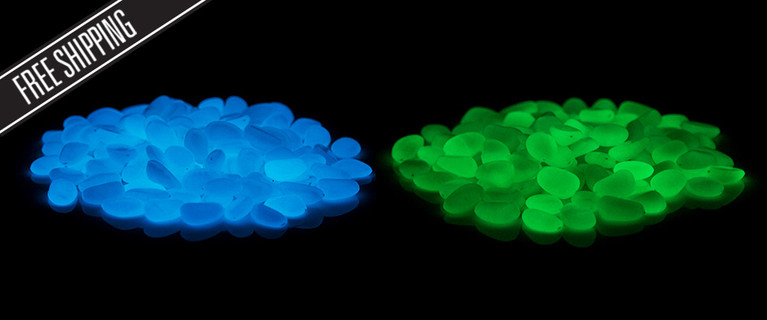 Make Your Garden Glow with These Gorgeous Glow in the Dark Pebbles 100-Packs in Blue or Green! Only $15 with Free Shipping