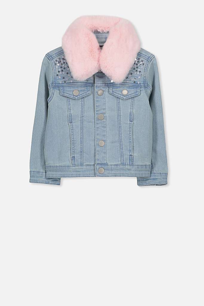 BUY 2, GET 20% OFF BUY3 OR MORE, GET 30% OFF | Dolly Faux Fur Denim Jacket $25.00 (rrp $54.99)