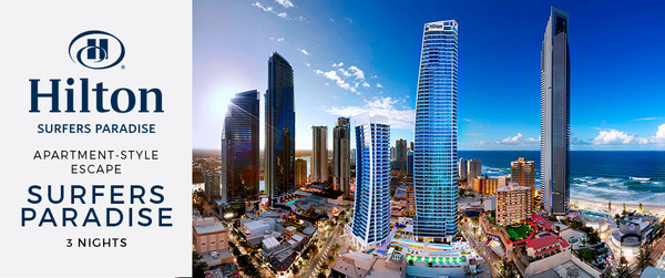 Five-Star Hilton Surfers Paradise Luxury 3 Nights from AUD$999/room