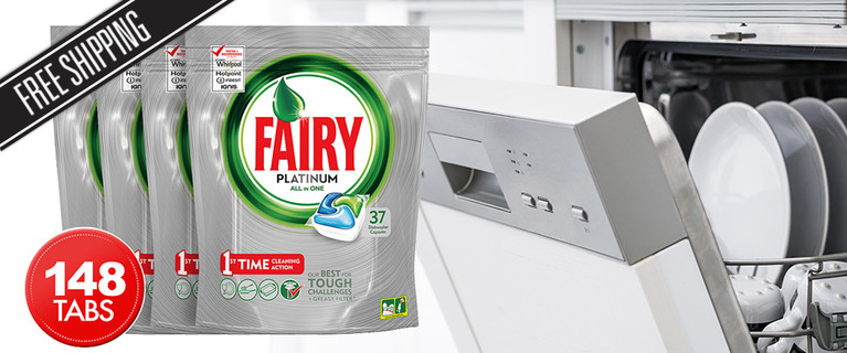 Keep your Dishes Sparkling Clean with this Four x 37 Pack Fairy Platinum Dishwasher Tablets. Only $45 Delivered