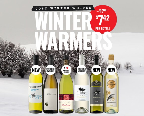 A Dozen Winter Warmer Whites at 56% off RRP! | Windy Whites Mix  (12 Bottles) $89.00 ($7.42 a bottle)