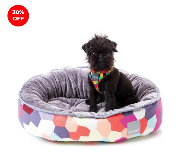 An EXTRA 20% off Sitewide | FuzzYard Kaleidoscope Dog Bed Multicolour Hexagon Small $48.97 (was $69.95)