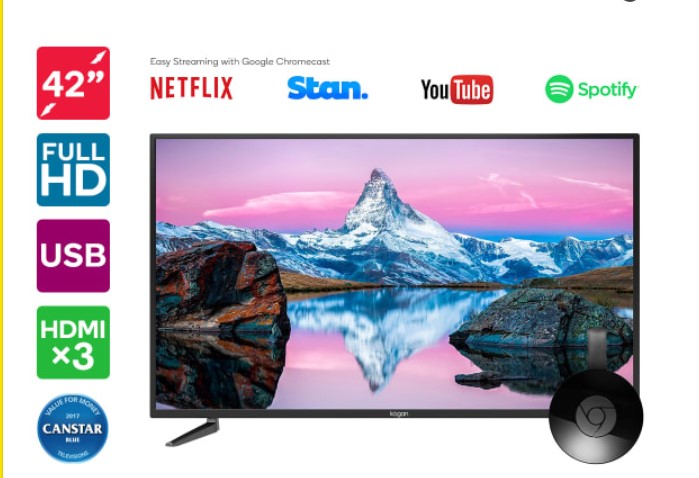 Kogan 42″ Full HD LED TV (Series 7 QF7000) including Google Chromecast $409 + Delivery (Was $449)