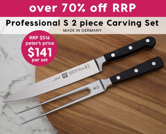 Over 70% off RRP – Henckels 7 Piece Knife Block Set & 2 Piece Carving Set. From Peter’s Price $141