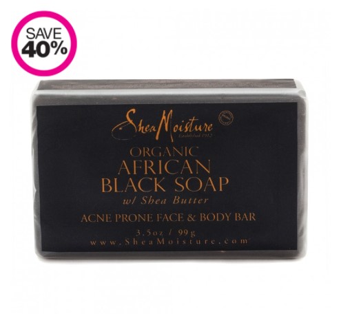 40% Off  | SHEAMOISTURE African Black Soap Face Bar 99 g  $5.99 (was $9.99)