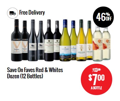 Take 25% Off Sitewide  | Save On Faves Red & Whites Dozen (12 Bottles) $7.00 A BOTTLE or $84.00 for 12 Bottles