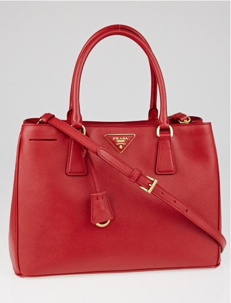 UP TO 60% OFF | PRADA Leather Saffiano Lux Tote Red $2499.00 (Price elsewhere $3165.00)