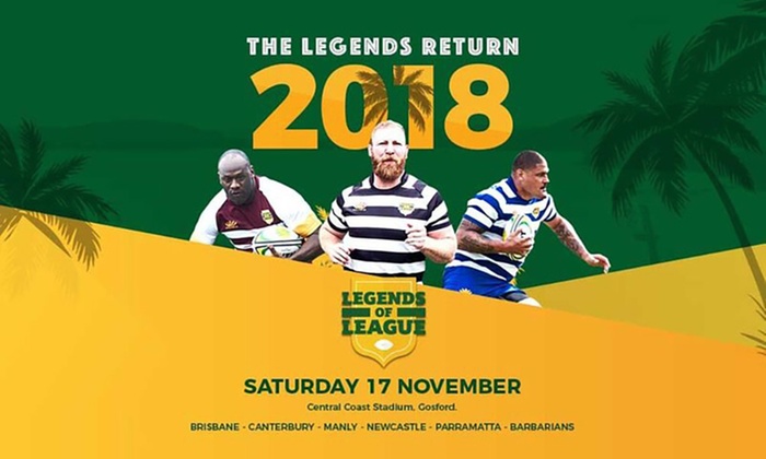 Legends of League 2018: Tickets from $15, Central Coast Stadium, 17 November 2018