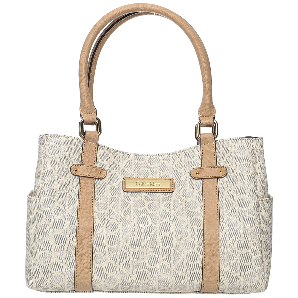 Calvin Klein Hudson Logo Small Cream Shoulder Bag $159.00