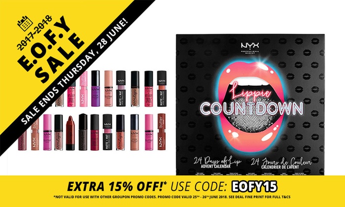 EOFYS: From $29.95 for a 24-Piece NYX Professional Make-Up Lippie Lovers Advent Calendar