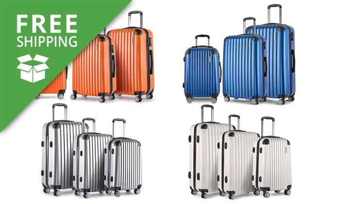 Free Delivery: $139 for a Three-Piece Hard Shell Luggage Set with TSA Locks