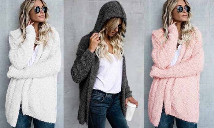 $19 for One or $29 for Two Fluffy Hooded Cardigans