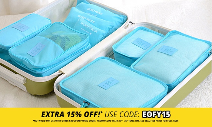 Extra 15% Off – EOFYS SALE | Six-Piece Travel Organiser Set: One ($16) or Two ($26