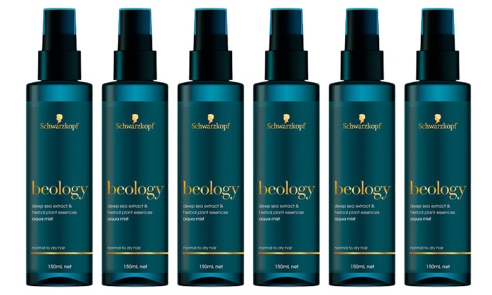 $19.95 for Six Schwarzkopf Beology Aqua Mist Bottles 150ml (Don’t Pay $83.94)