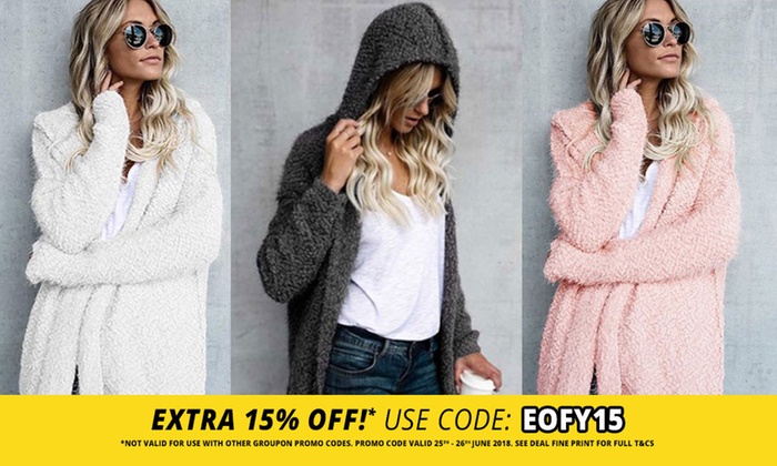 $19 for One or $29 for Two Fluffy Hooded Cardigans