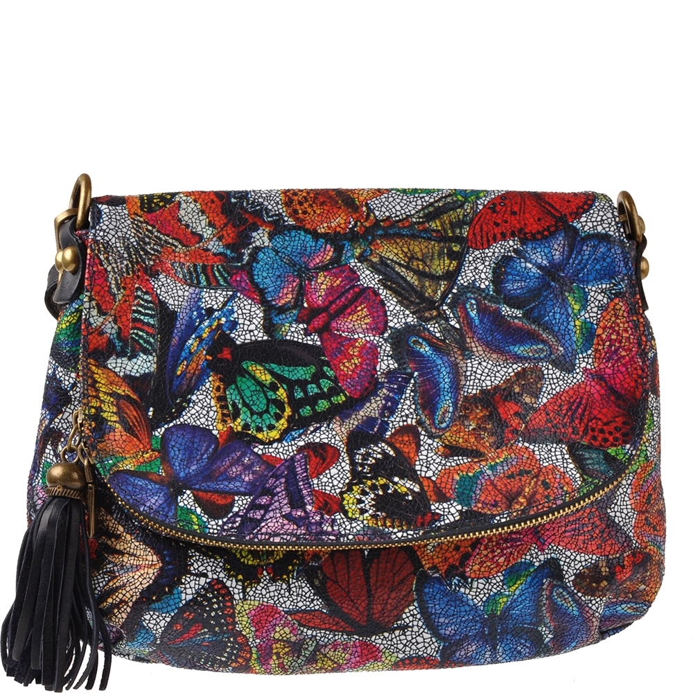 Florence Bags Leather Bao Crossbody Bag Fantasy Colors $75.00
