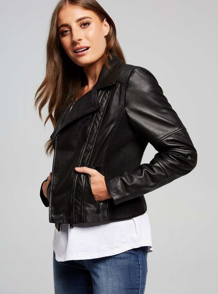 Carrie Ribbed Biker Jacket $249.00 AUD