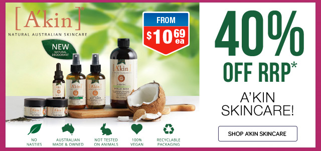 40% OFF RRP A’kin Skincare From $10.69ea